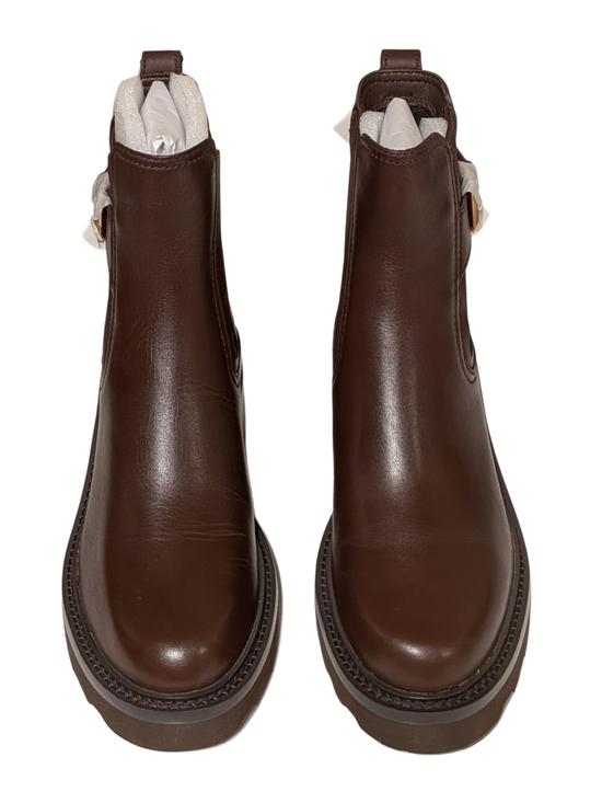Cole Haan Shoes - Cole Haan Brown Leather Chelsea Booties with Buckle Detail